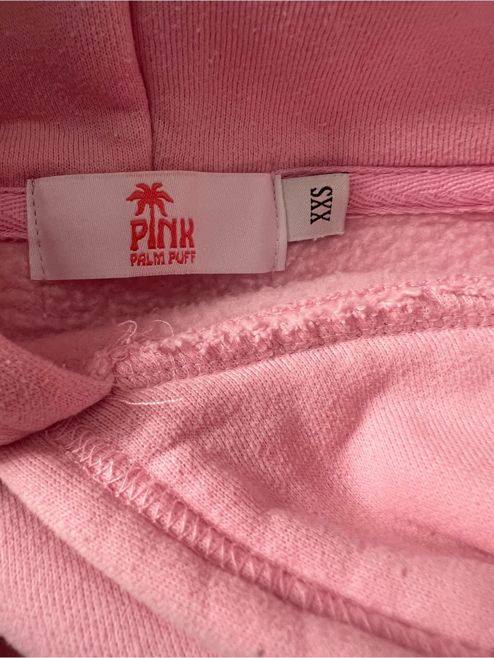 Pink Palm Puff Everything Comes in Waves PINK Hoody XXS (EUC) - Picture 6 of 9